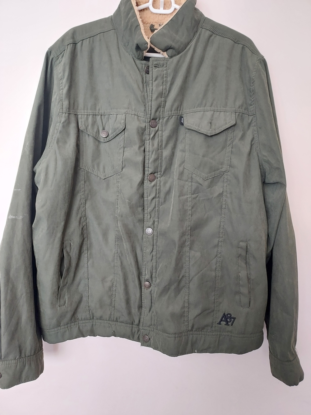 Aeropostale Olive Green Bomber  Military Sherpa Lined Field Jacket XL Unisex